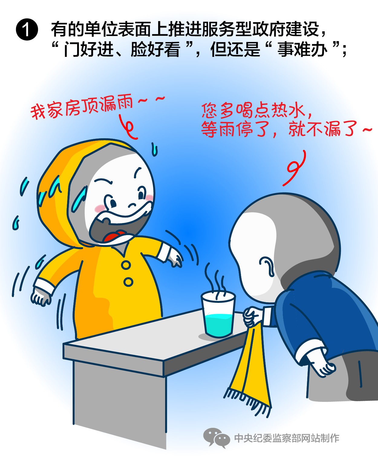 有的单位表面上推进服务型政府建设,“门好进、脸好看”,但还是“事难办”